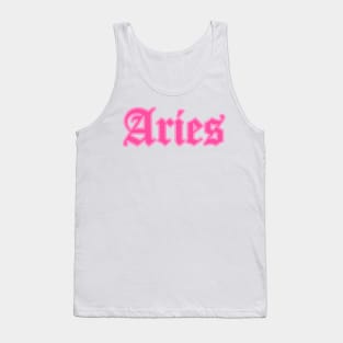 Aries Zodiac Pink Astrology Aesthetic Tank Top